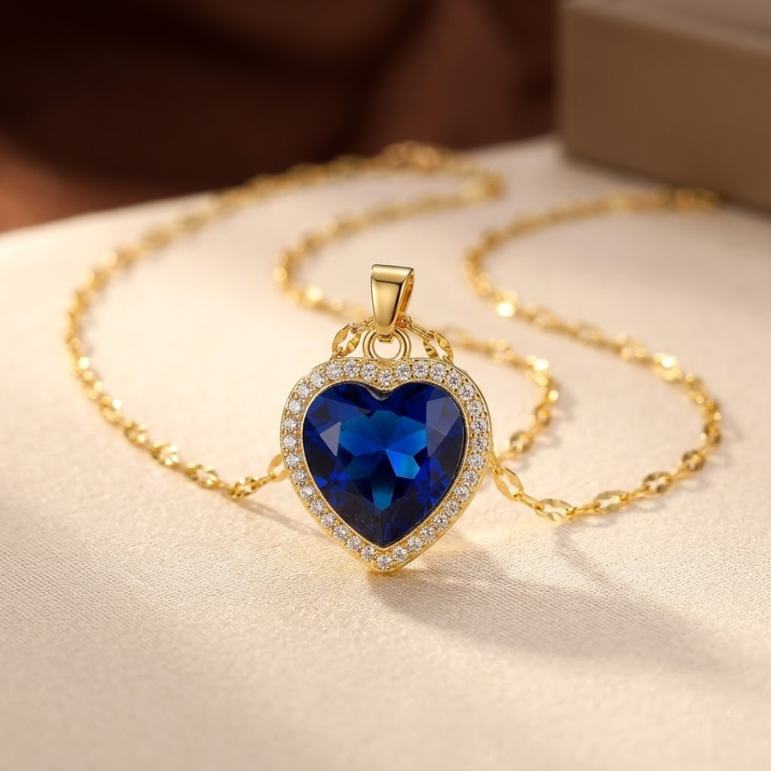Lavinia | Sapphire Heart Necklace