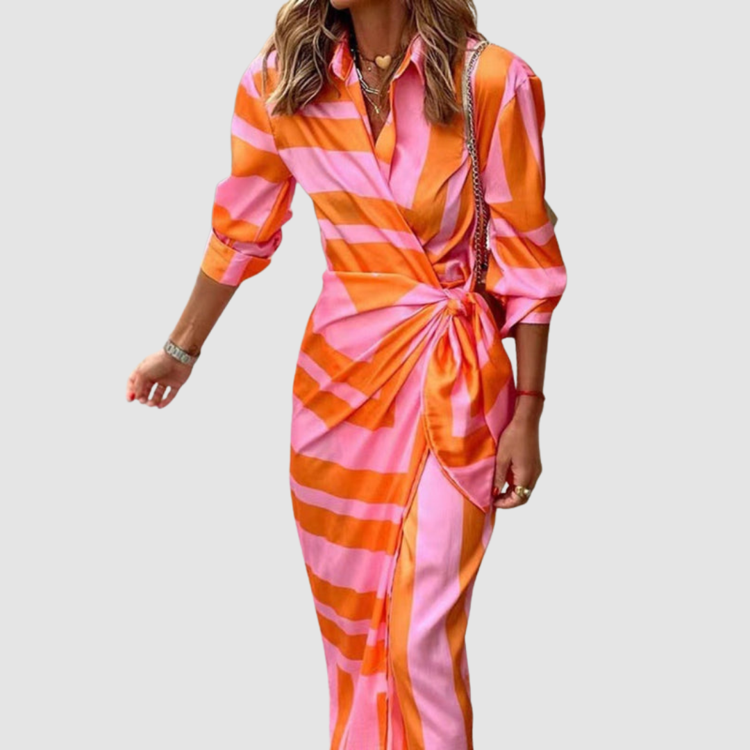 Thea | Elegant Striped Dress