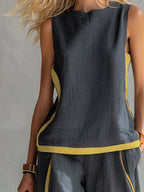 Ivy | Elegant Sleeveless and Wide Trouser Set