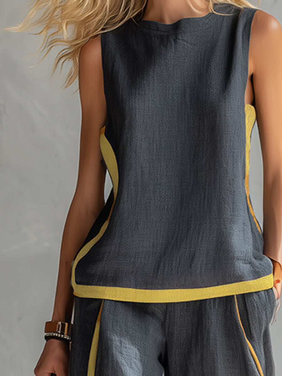 Ivy | Elegant Sleeveless and Wide Trouser Set