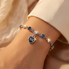 Amara | Sapphire Heart Chain Bracelet