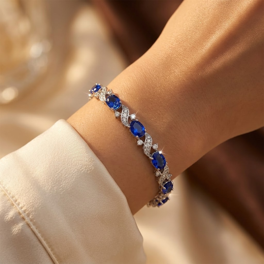 Hortense | Sapphire Floral Link Bracelet