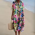 Nathalie | Stylish Multicolour V-Neck Dress