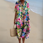Nathalie | Stylish Multicolour V-Neck Dress
