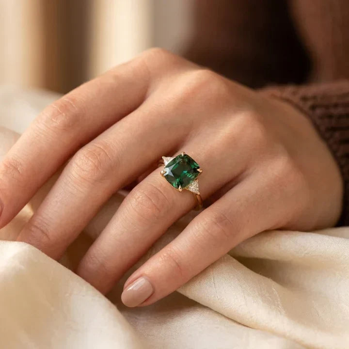 Ghislaine | Gold Cushion Solitaire Ring