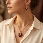 Valentina | Ruby Heart Jewellery Set