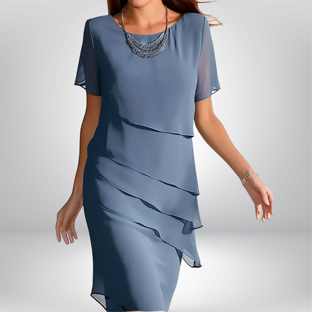 Claire | Elegant Flowy Short Sleeve Dress