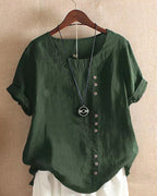 Adeline | Short Sleeve Round Neck Blouse