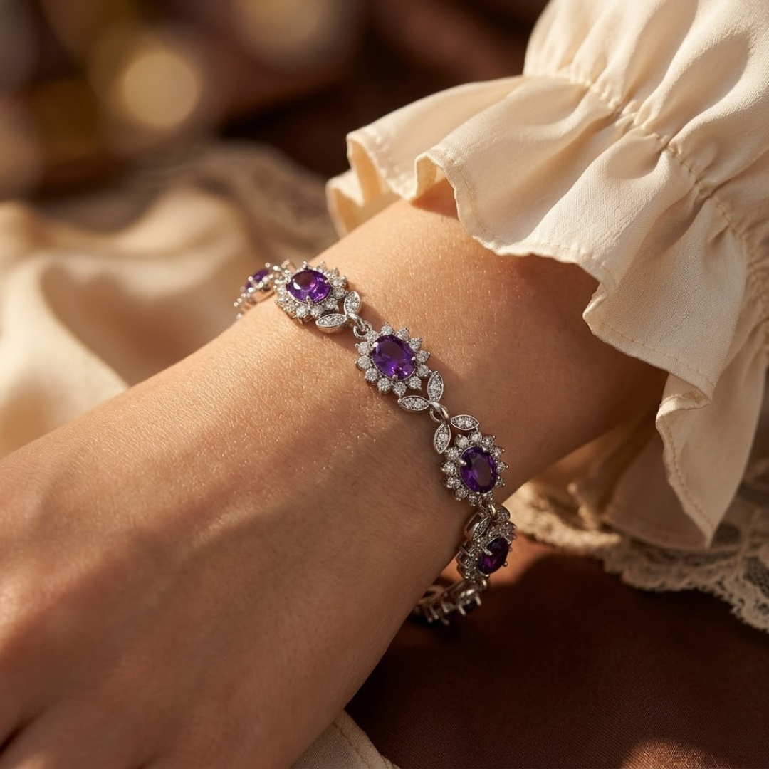 Diane | Floral Amethyst Bracelet