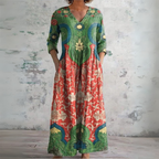 Bridget | Long Dress with Vintage Floral Print