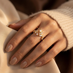 Wren | Gold Open Leaf Ring