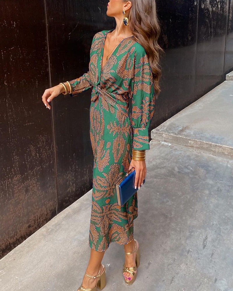 Kendall | Long V-Neck A-Line Maxi Dress