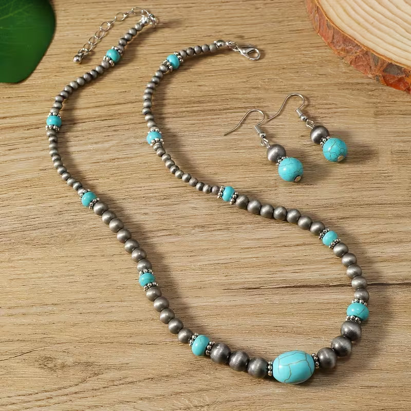 Turquoise Necklace and Earrings Modern Necklace
