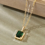 Bianca | Emerald Halo Necklace