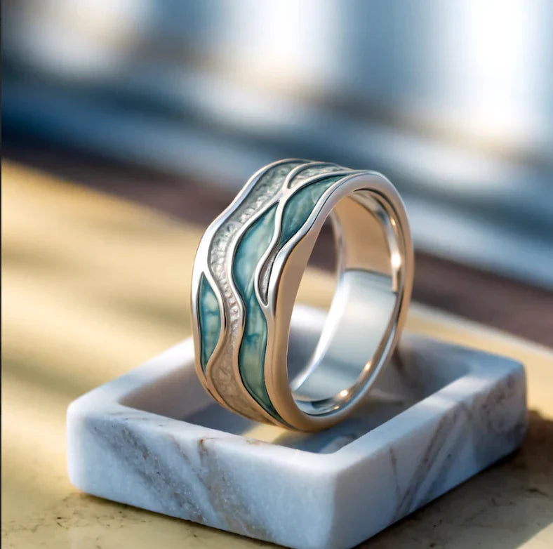 Nerissa | Turquoise Wave Silver Ring