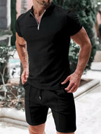 Stuart | Classic Zipper Shirt and Short Set