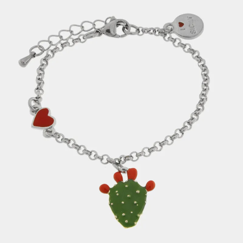 Cactus | Steel Cactus Heart Bracelet