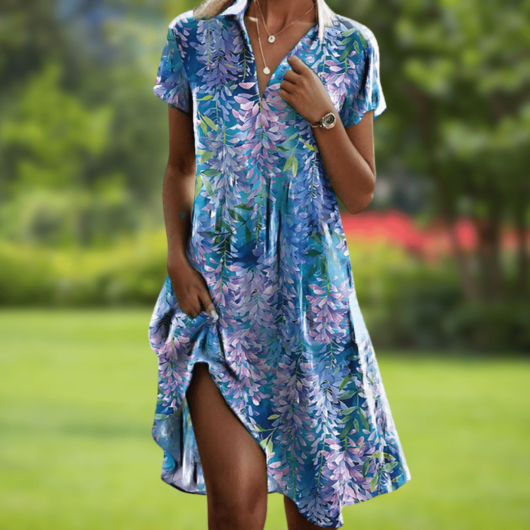 Galiana | Stylish V-Neck Elegant Dress