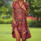 Galiana | Stylish V-Neck Elegant Dress