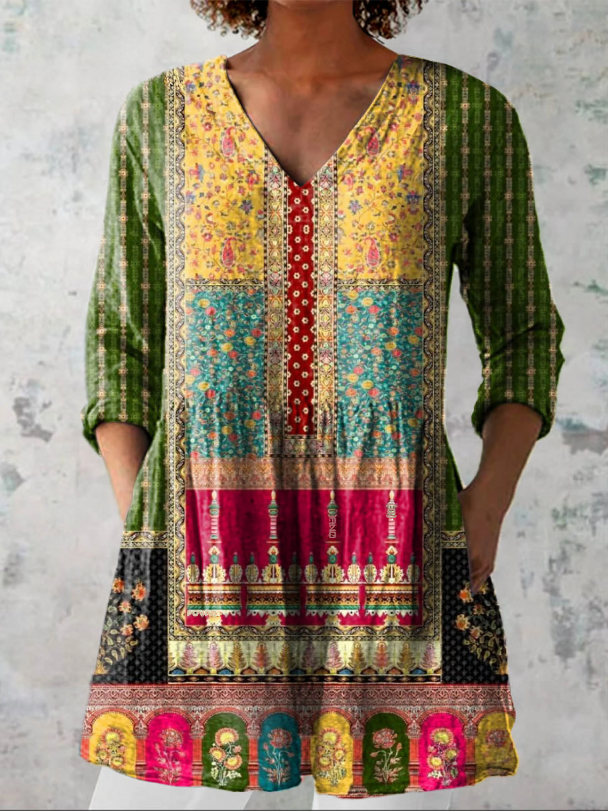 Taylor | Long Blouse with V-Neck