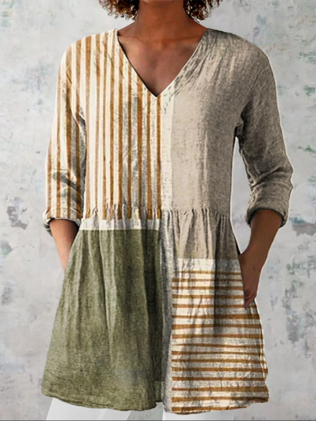 Riley | Long Blouse with V-Neck