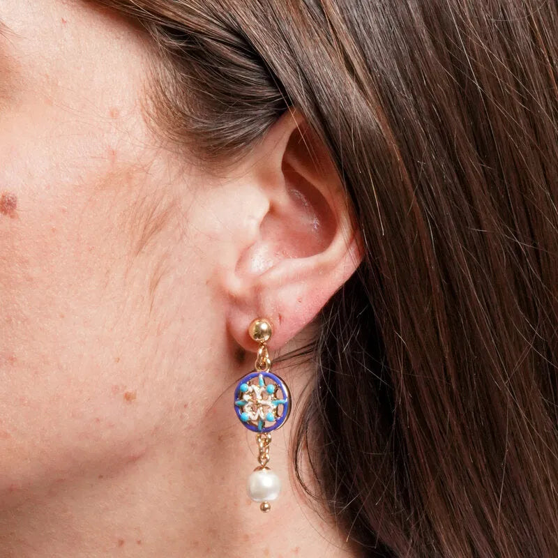 Mare | Blue Maiolica Earrings