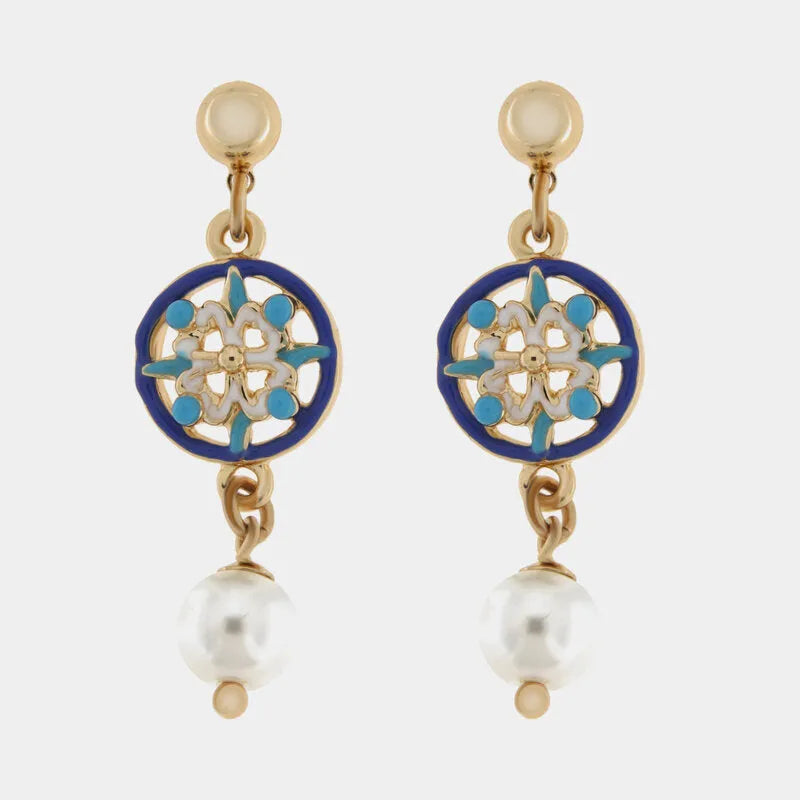 Mare | Blue Maiolica Earrings