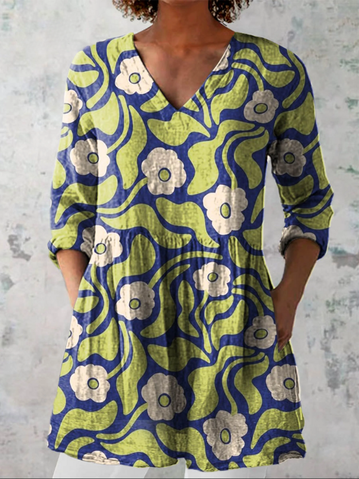 Summer | Long Blouse with V-Neck