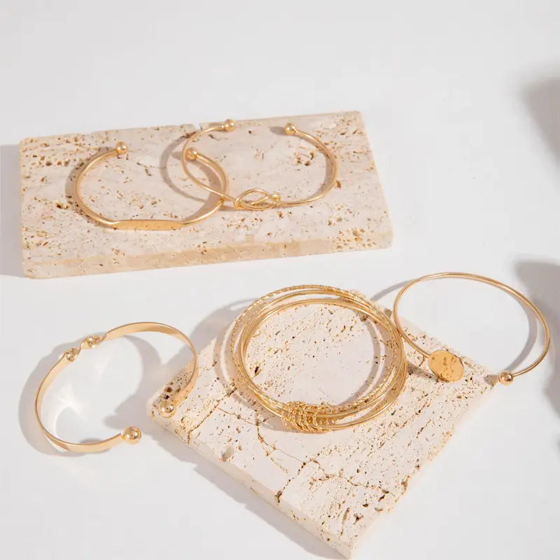 Frederica | Gold Knotted Bracelet Set