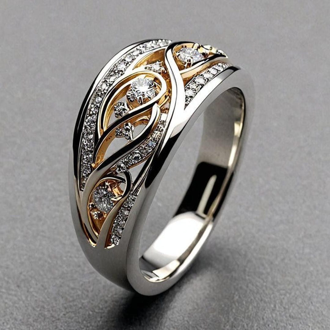 Mila | Sculptural Gold Silver Ring
