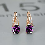 Zelda | Gold Amethyst Hoop Earrings