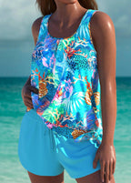 Clementine | Elegant tankini with tummy control effect and matching shorts