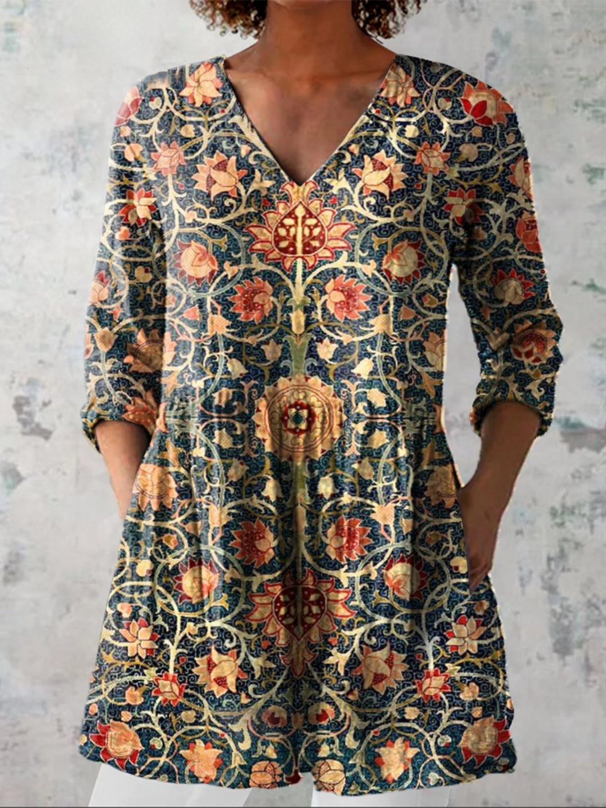 Tessa | Long Blouse with V-Neck