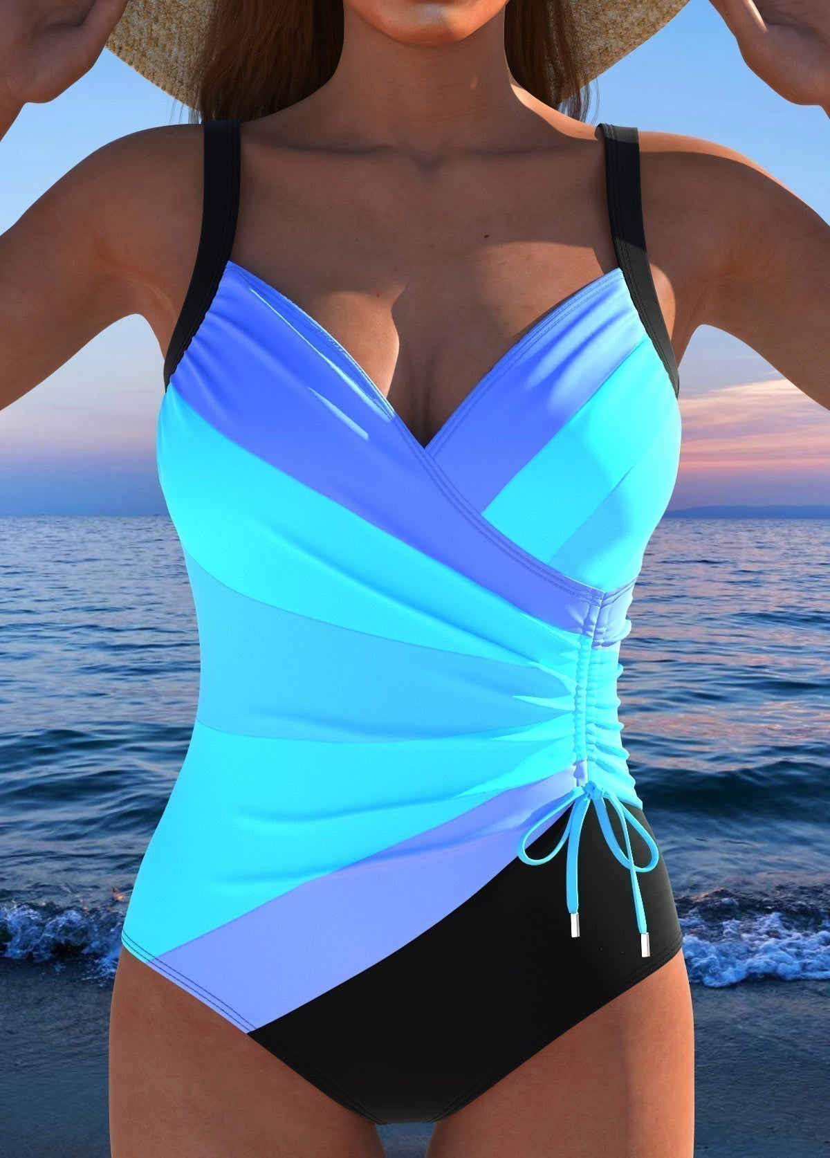 Evangeline | Elegant swimsuit with colorful print
