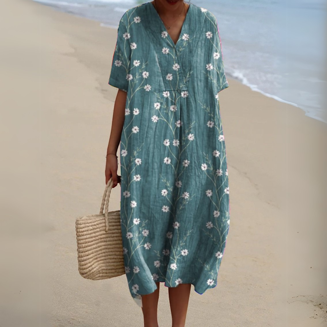 Nathalie | Stylish Multicolour V-Neck Dress