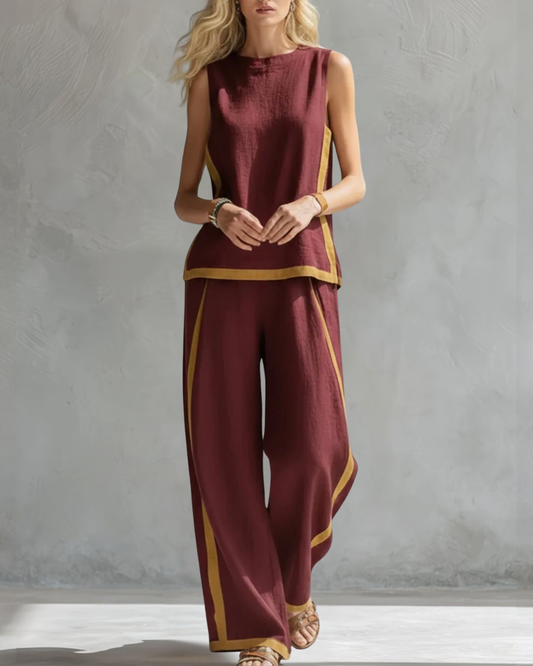 Ivy | Elegant Sleeveless and Wide Trouser Set