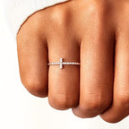Minimalist Cross Ring made of Zirconia