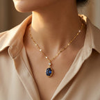 Cressida | Sapphire Oval Necklace