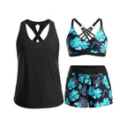 Laura | Sporty Three-Piece Tankini Set with Pockets