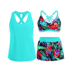 Laura | Sporty Three-Piece Tankini Set with Pockets