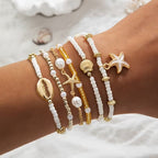 Golden 6-Piece Beach Bracelet Set