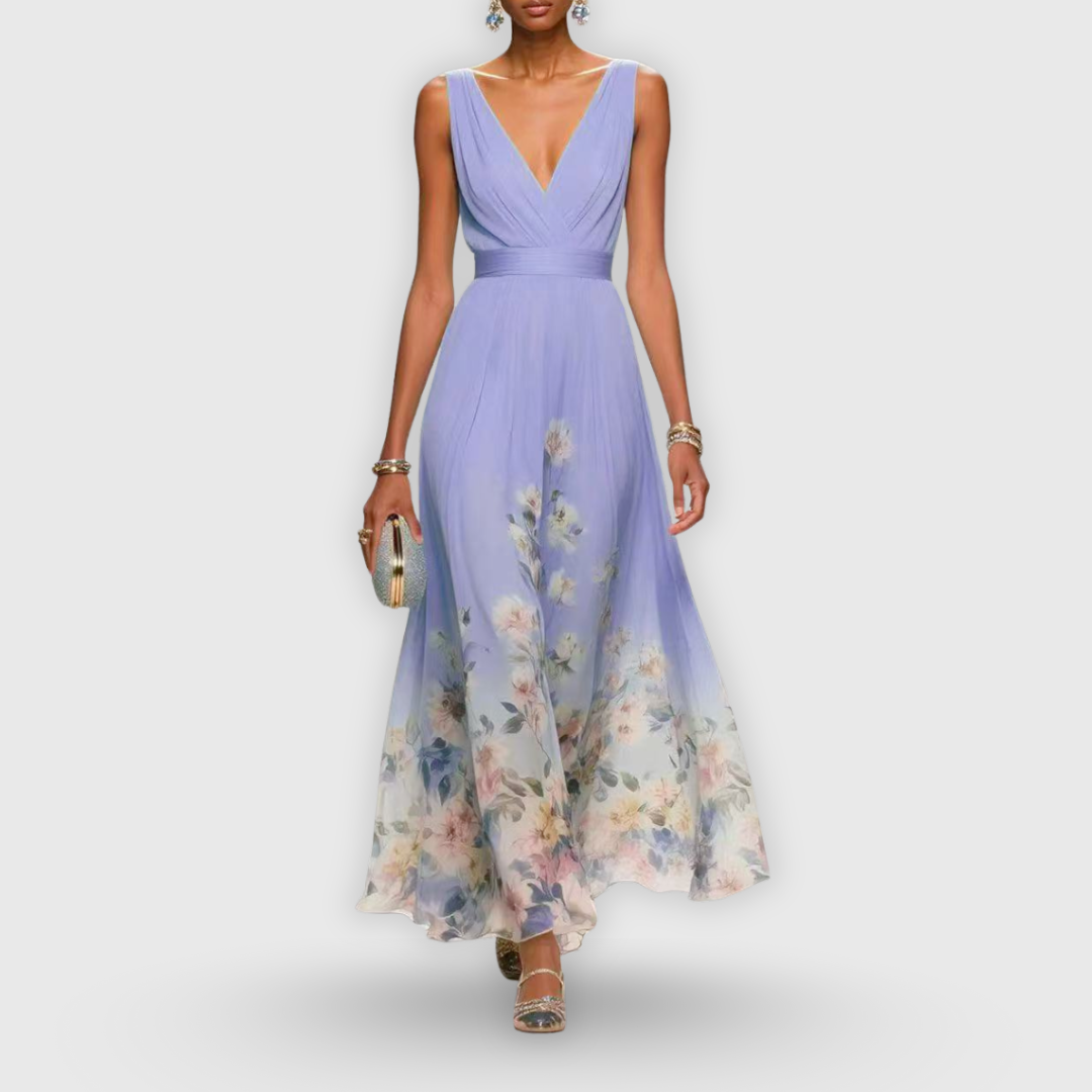 Sharon | Elegant Sleeveless Floral Dress