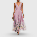 Sharon | Elegant Sleeveless Floral Dress