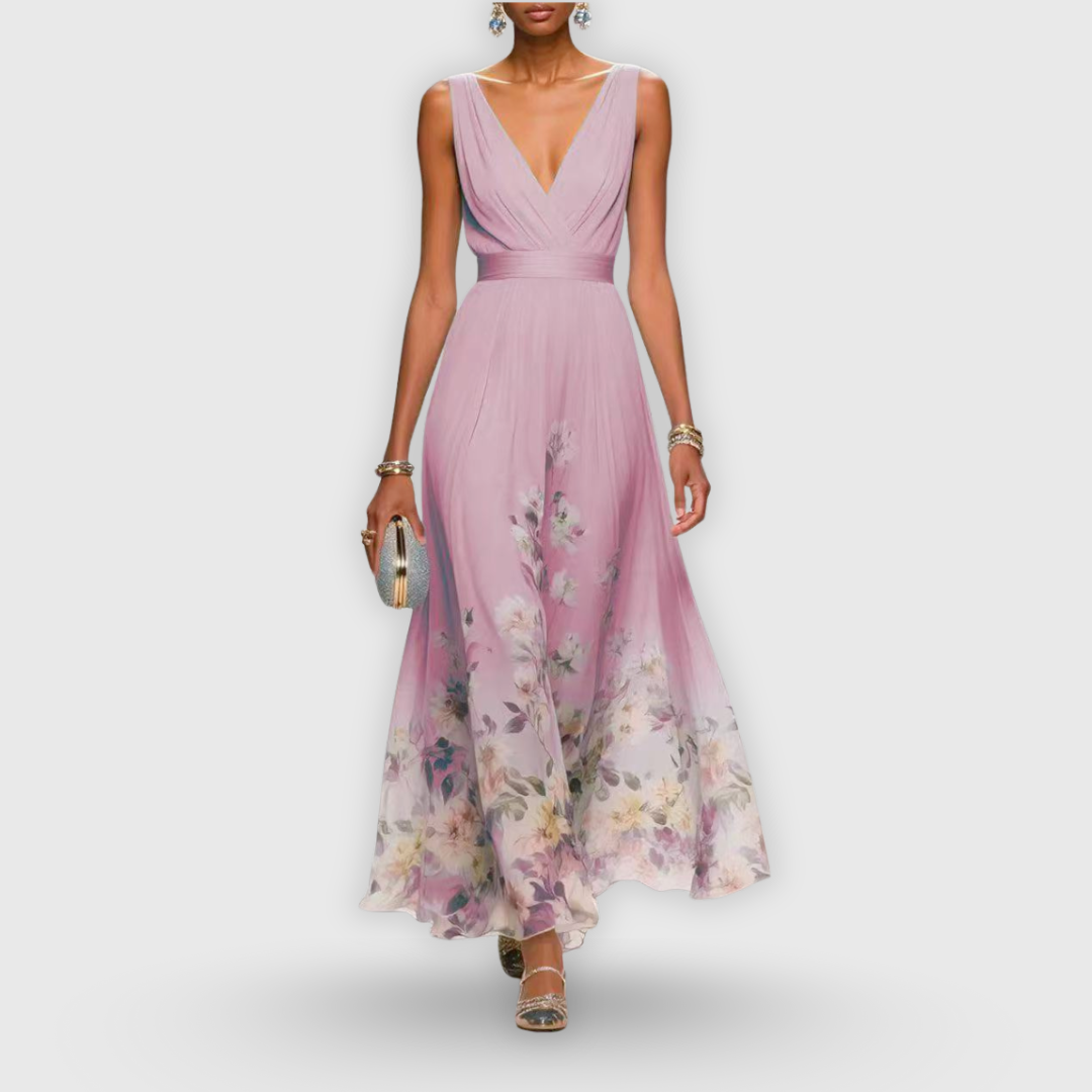 Sharon | Elegant Sleeveless Floral Dress