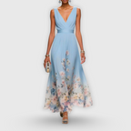 Sharon | Elegant Sleeveless Floral Dress