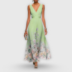 Sharon | Elegant Sleeveless Floral Dress