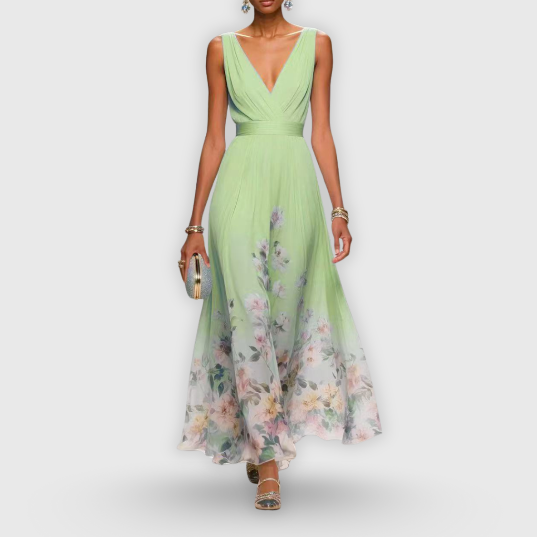 Sharon | Elegant Sleeveless Floral Dress