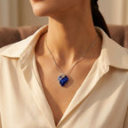 Yvette | Silver Sapphire Heart Necklace