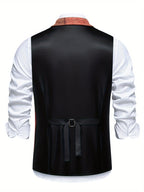Benedict | Patchwork Vest with Herringbone Pattern