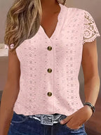 Debbie | Elegant Button V-Neck Shirt